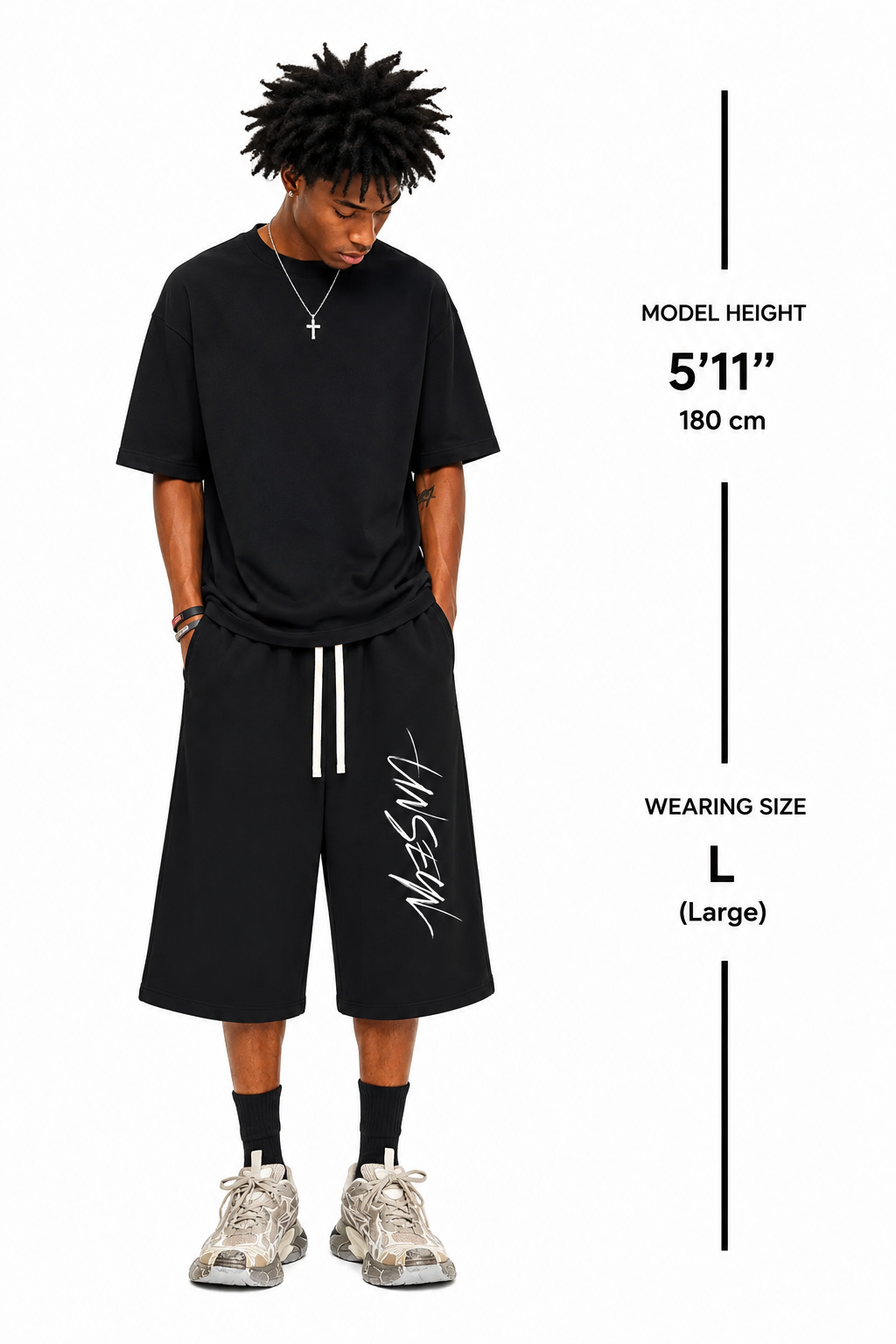 UNSEYN,SignatureSweatpants,ThreeQuarterSweatpants,BaggyShorts,UnisexStreetwear