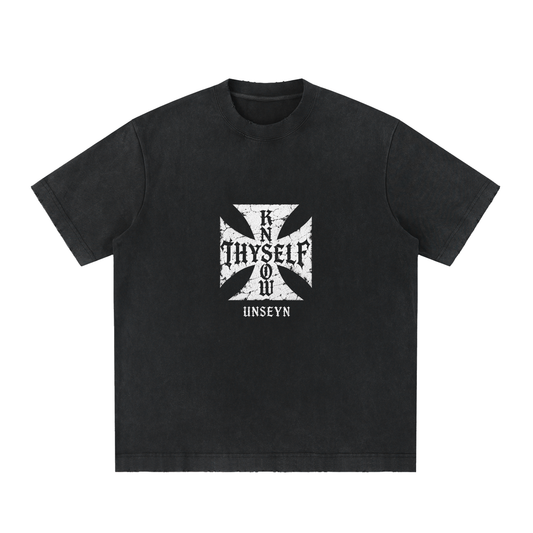 knowthyself,heavyweighttshirt,vintagetshirt,vintagewashed,distressedtee,graphictee,spiritualclothing
